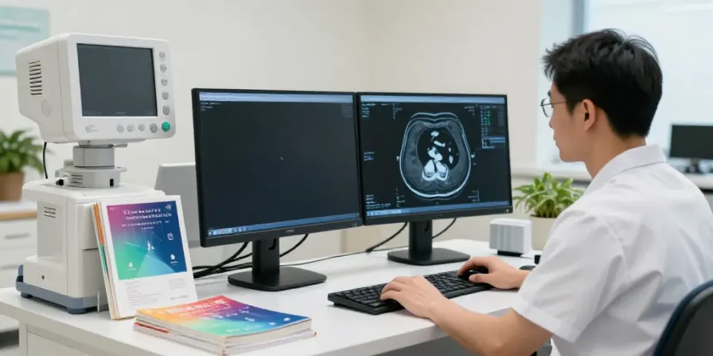 Das Diagnostikzentrum Wolfsburg - Radiologe analysiert CT- und MRT-Scans.